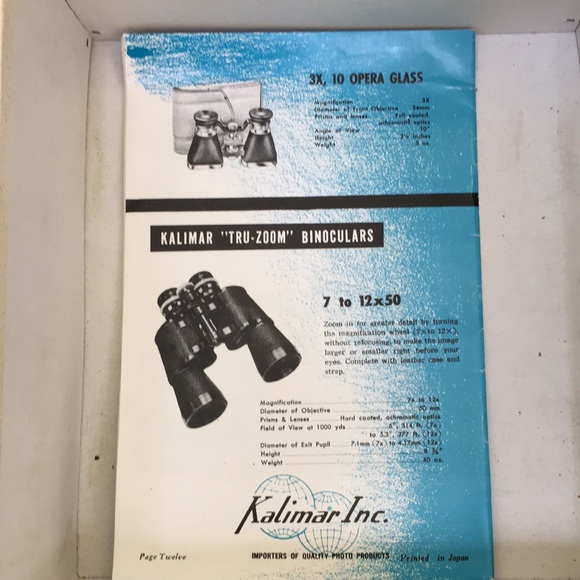 Vintage Kalimar Binoculars 7 X 50 Made in Japan w/ Leather Case & Original Box - Picture 11 of 16